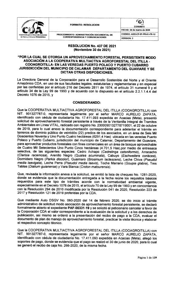 Portada de Resolución 437 de 2021